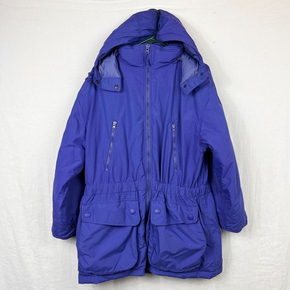 Vintage Eddie Bauer Goose Down Parka Coat Womens M Long‎ Puffer Hooded Full Zip